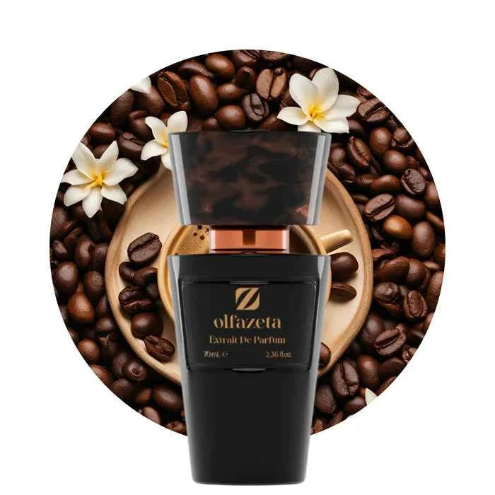 Hoeviane Noir No. 105 perfume bottle inspired by Intense Cafe by Mo*tale, featuring a sleek 70ml design.