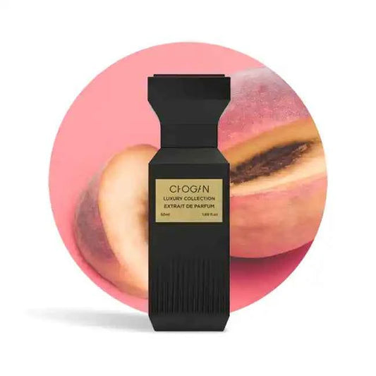 Hoeviane Noir No. 134 inspired by Bitter Peach by Tom Ford, showcasing a luxurious perfume bottle with elegant design.
